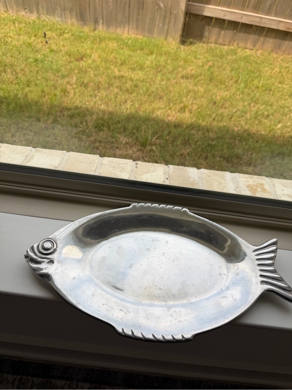 SilverPewter Fish-Shaped plate